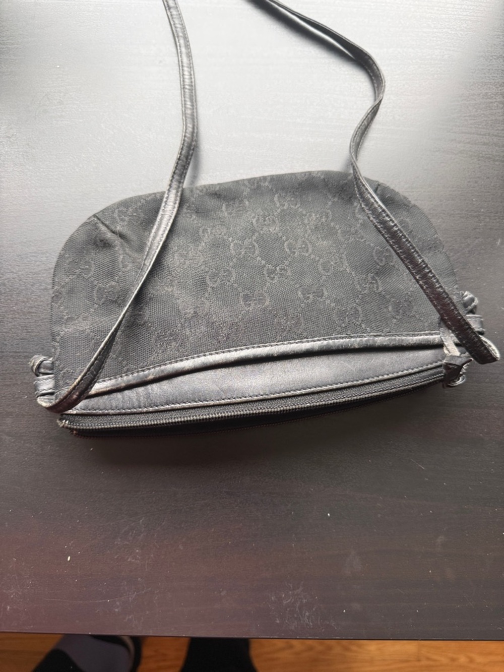 Gucci Black Monogram Crossbody with Gold-Tone Logo - Picture 9 of 11